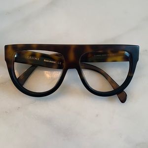 Céline eyeglasses sunglasses tortoise shell and black large rimmed comes w/ case
